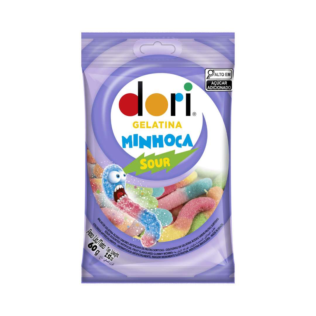 Dori   gelatina   minhoca acida   sour   60g
