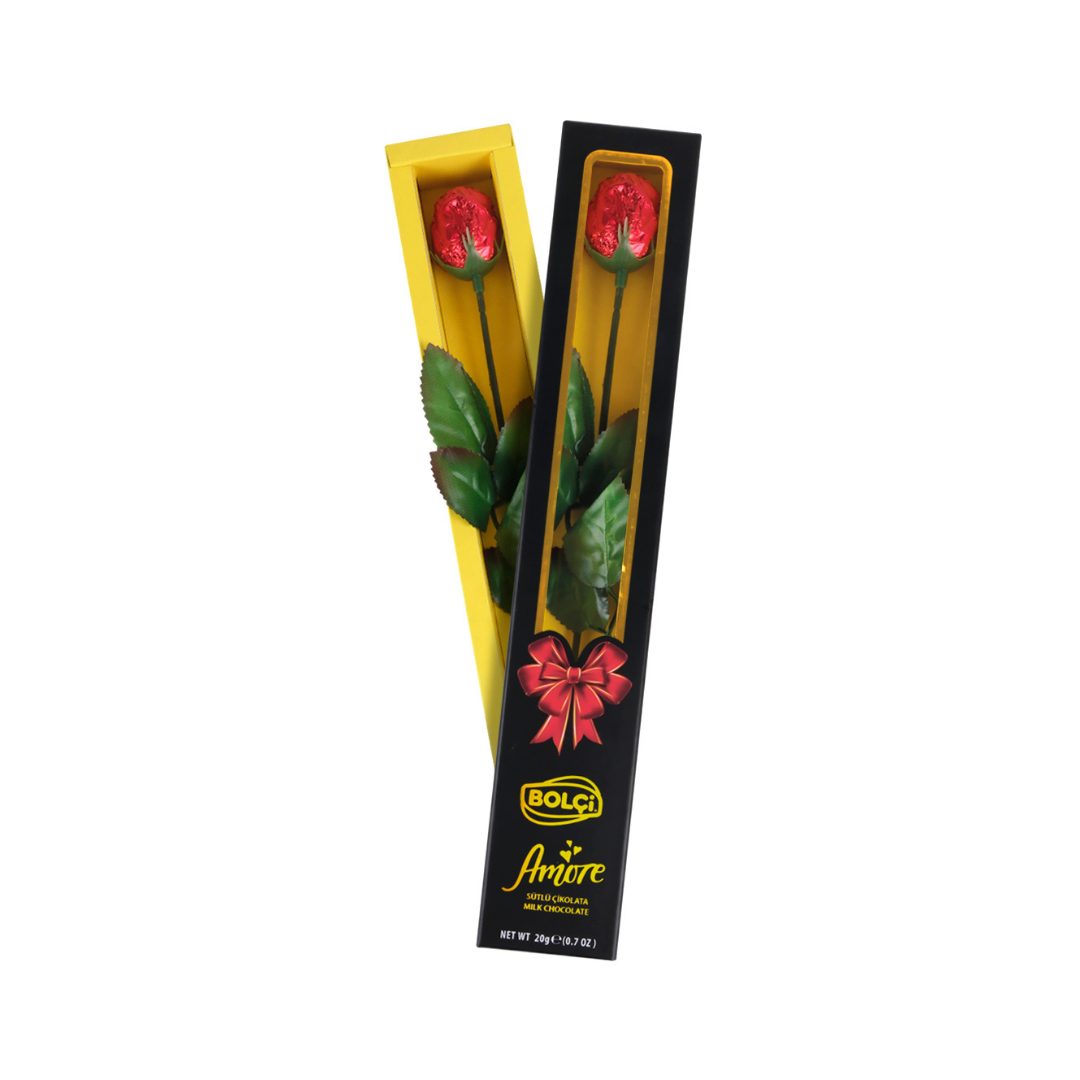 Chocolate bolci   20g   rosa de chocolate amore   embalagem preta