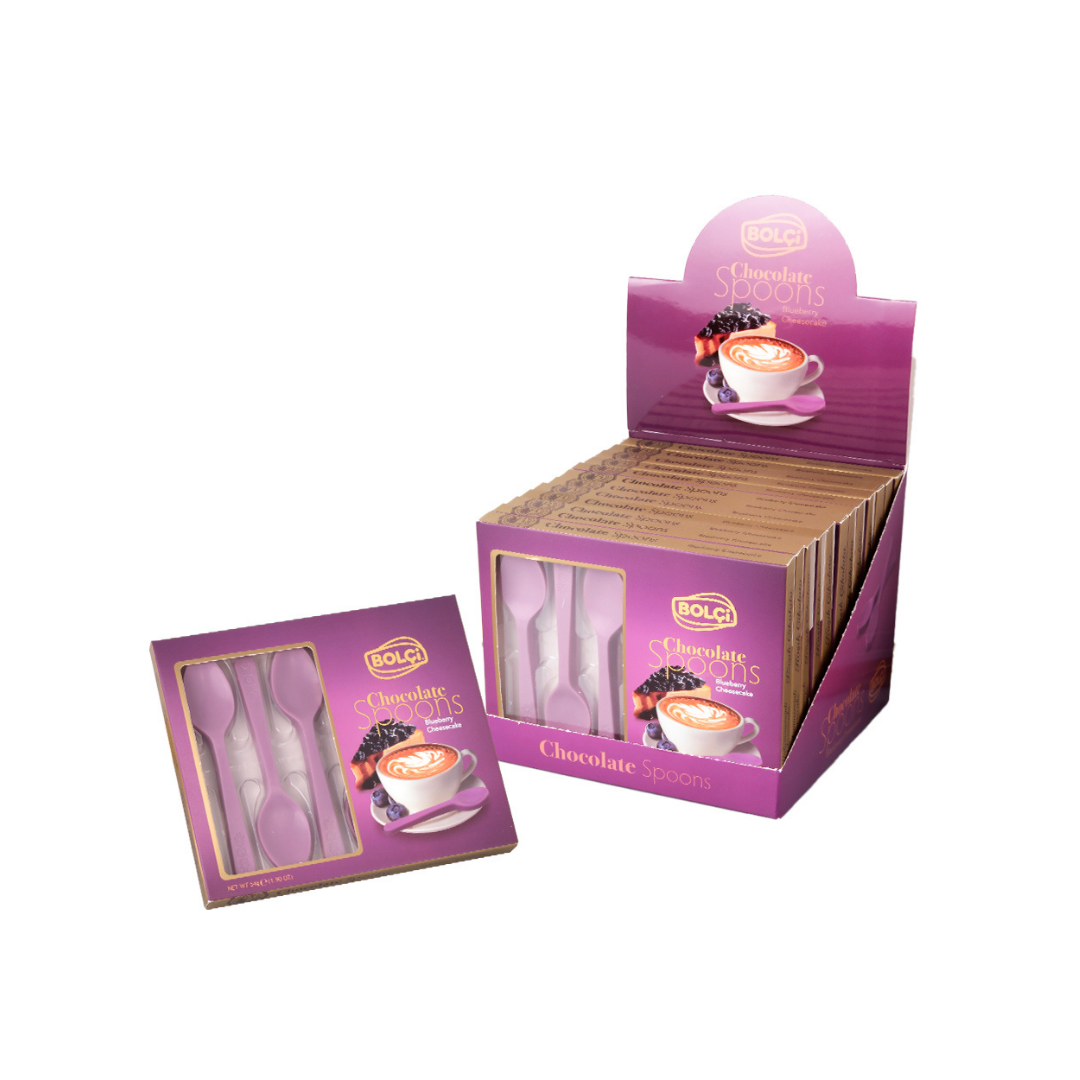 Chocolate bolci   54g   spoons   coher de chocolate blueberry com cheesecake