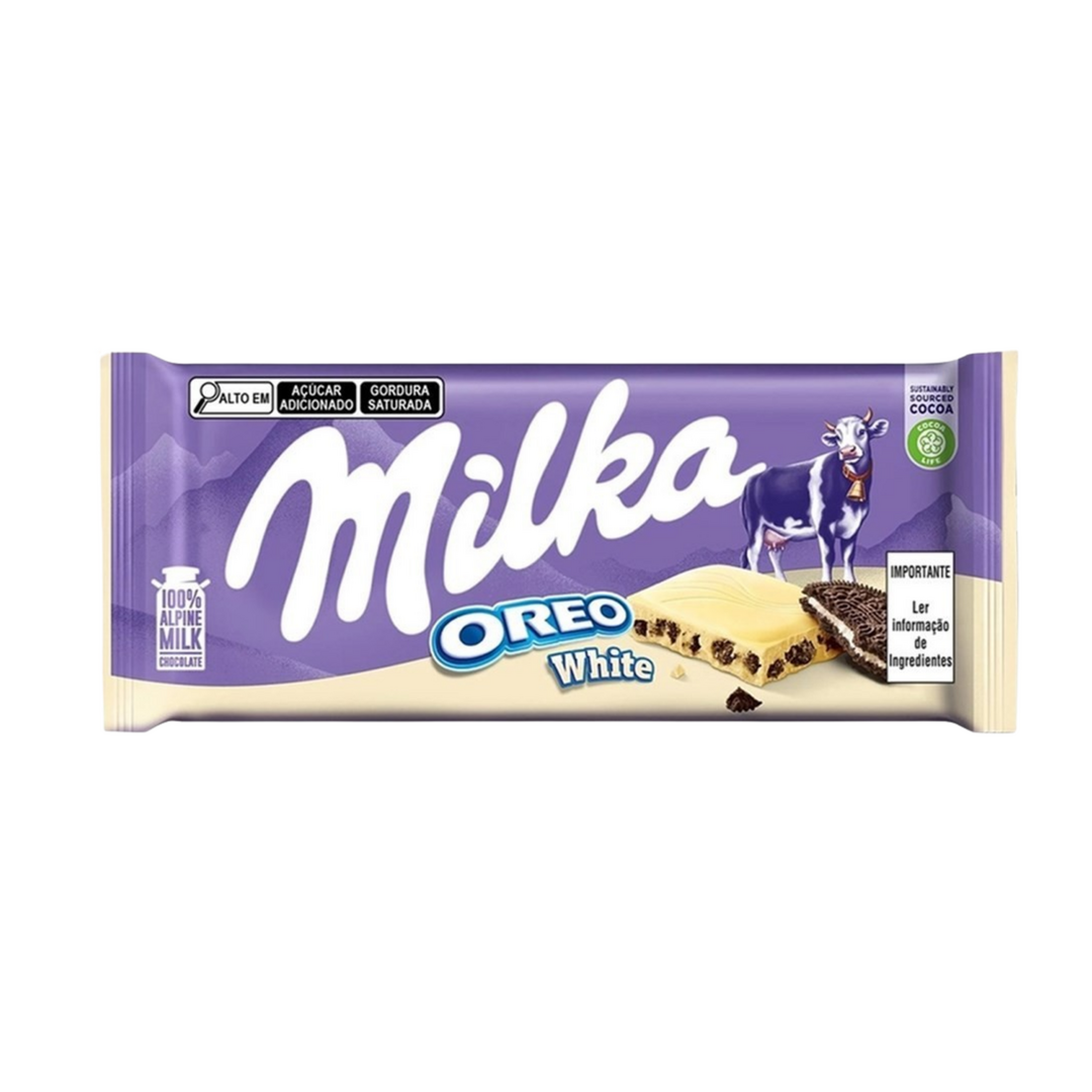 Milka   barra   oreo white chocolate   branco   100g