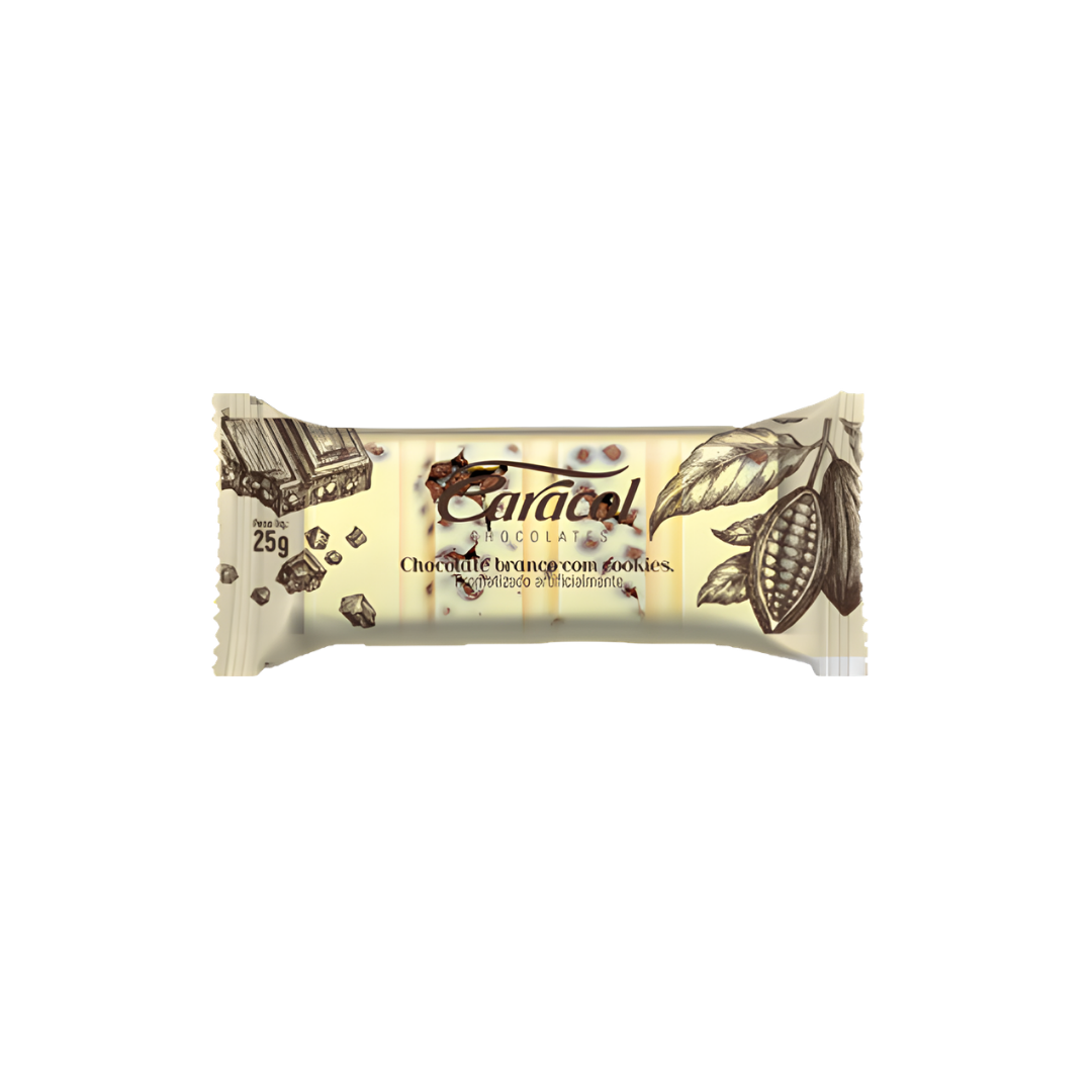 Chocolate caracol   25g   barra branco cookies