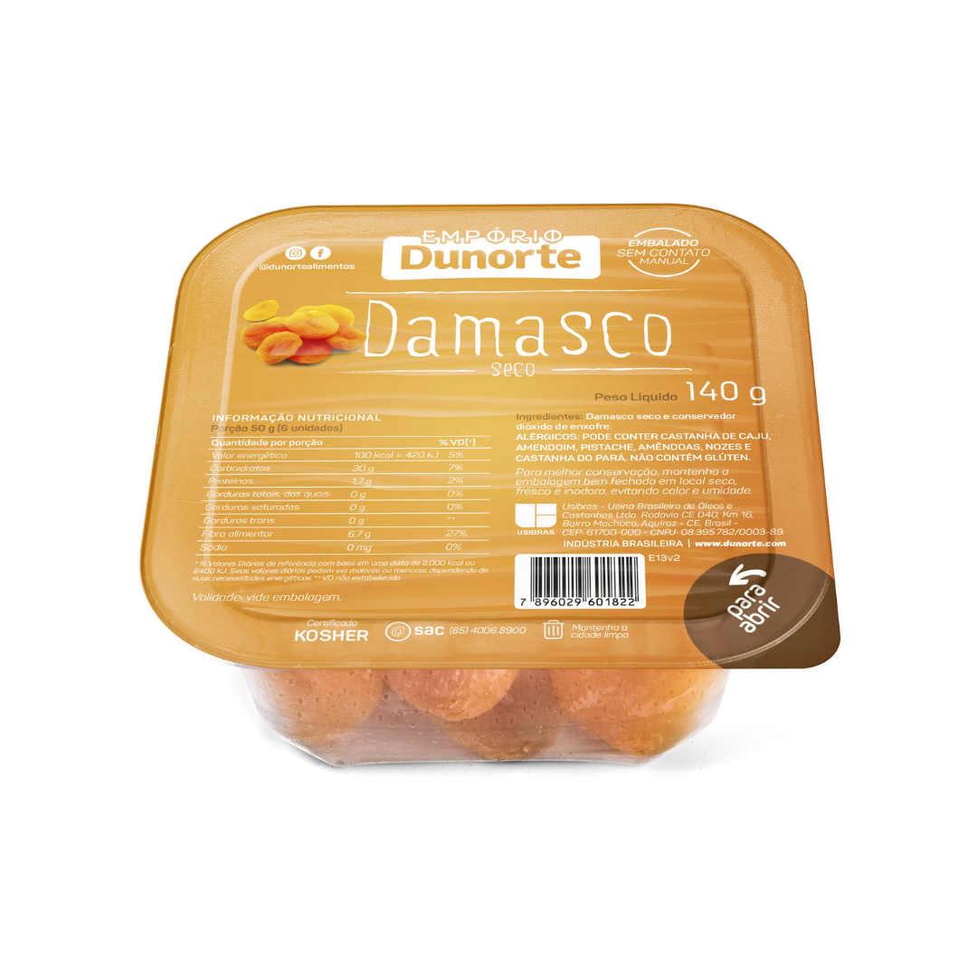 Castanhas   nuts dunorte   140g   pote   damasco seco