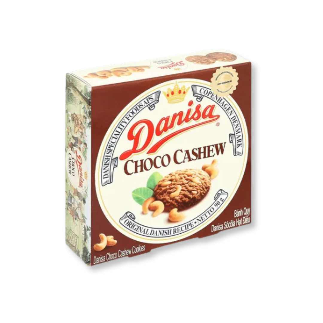 Danisa   choco cashew  biscoito amanteigado   90g