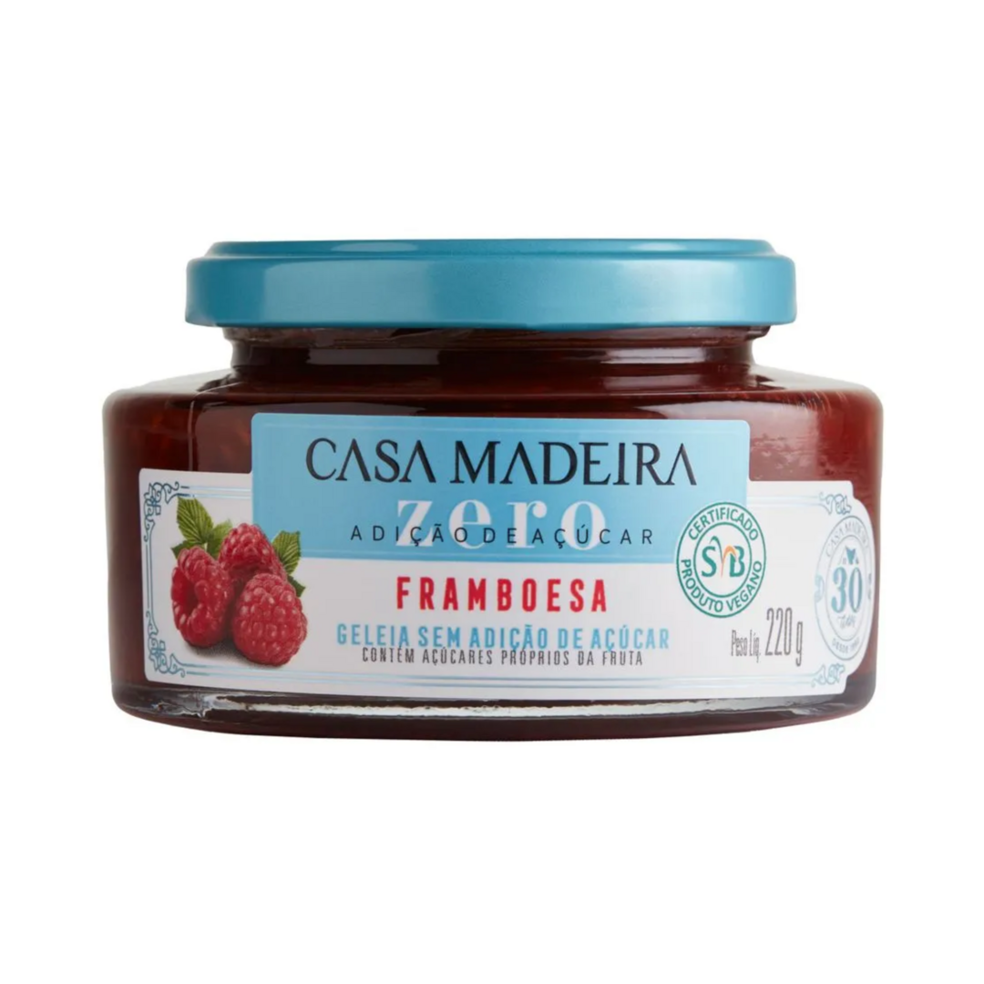 Casa madeira   zero acucar   geleia de framboesa   220g