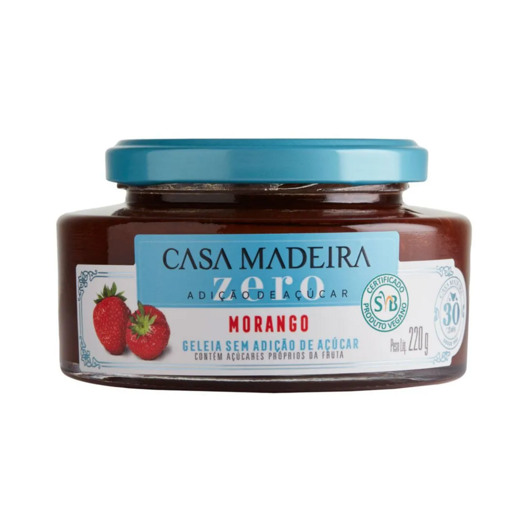 Casa madeira   zero acucar   geleia de morango   220g