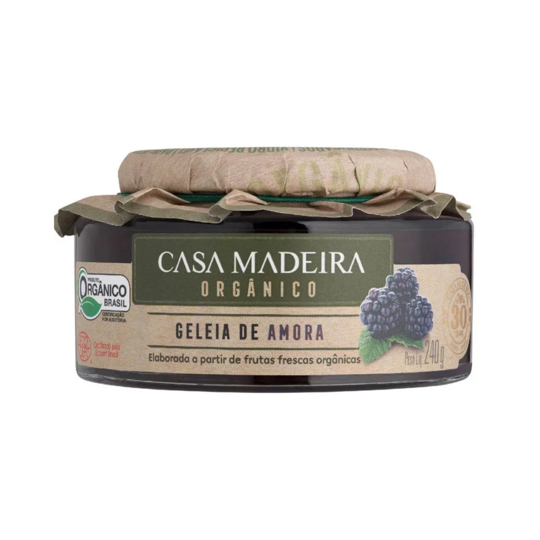 Casa madeira   organica   geleia de amora com pedacos   240g