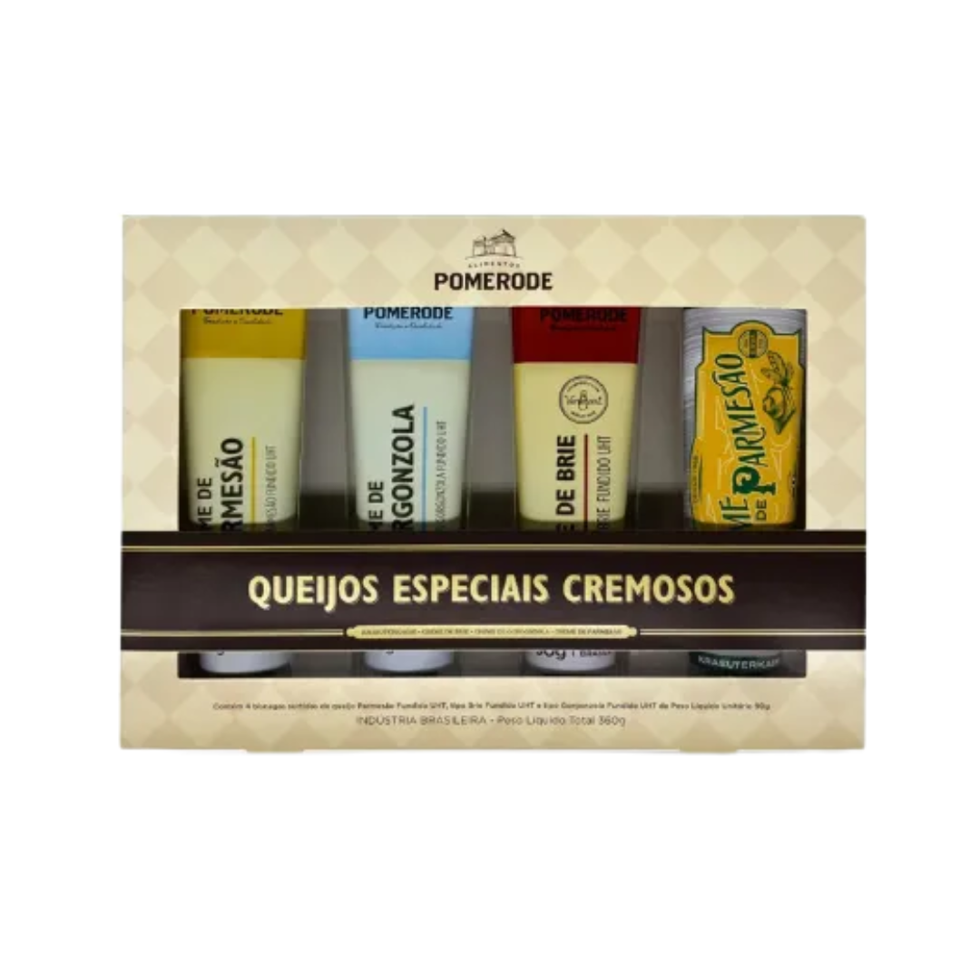 Creme pomerode   4 sabores  parmesao   krauter   gorgonzola   brie    display 4x90g
