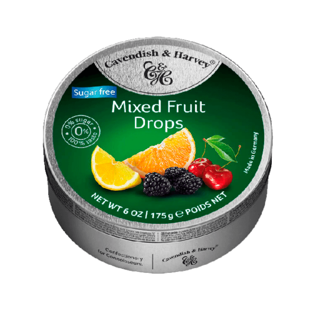 Cavendish   harvey   lata   sugar free mixed fruit   bala de frutas sem acucar   175g