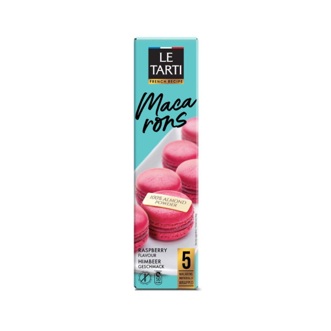 Le tarti   macarons   creme de chocolate branco sabor framboesa   60g