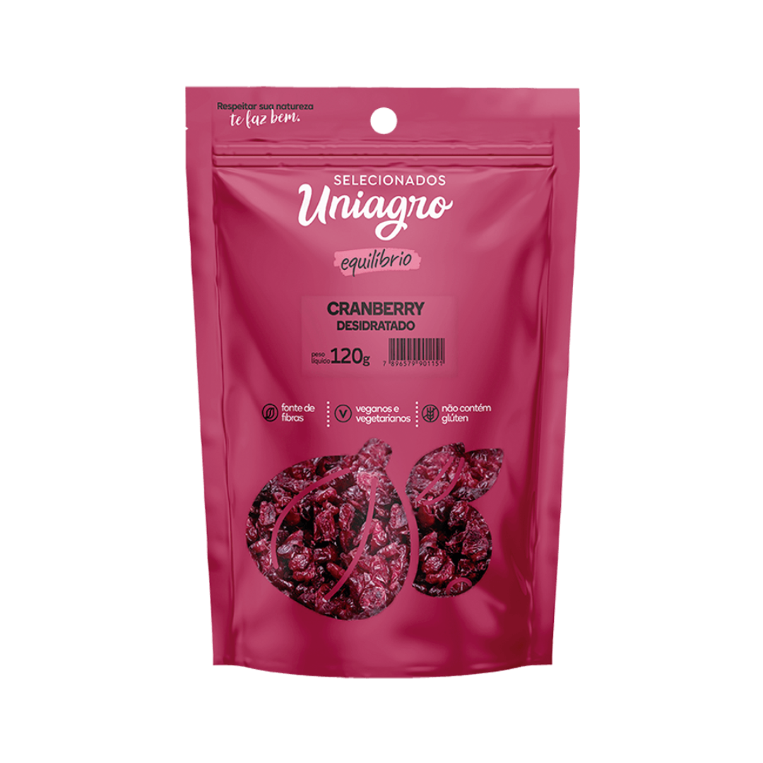 Castanhas   nuts uniagro   120g   cranberry desidratado   pouch