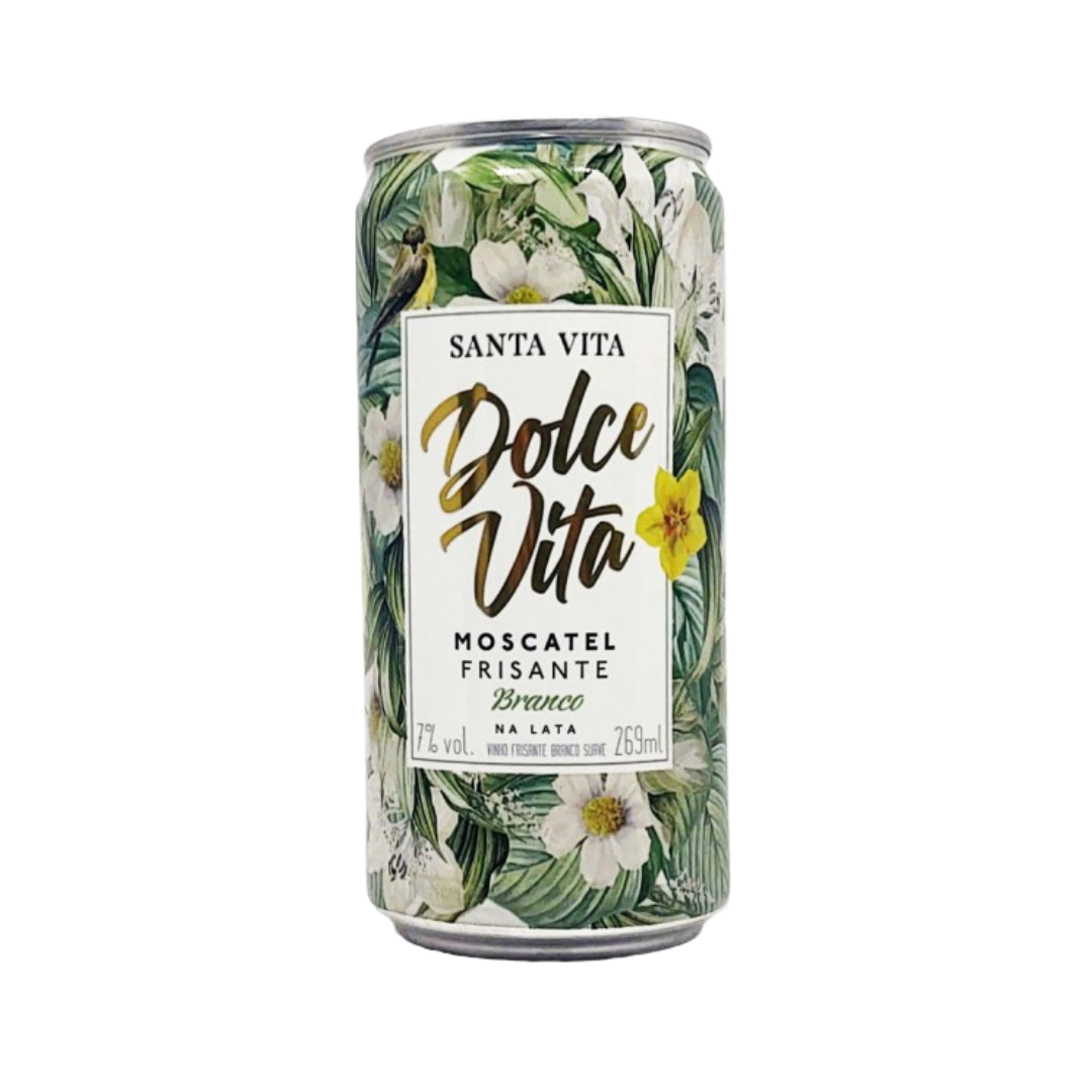 Vinho dolce vita   269ml   lata   vinho frisante branco